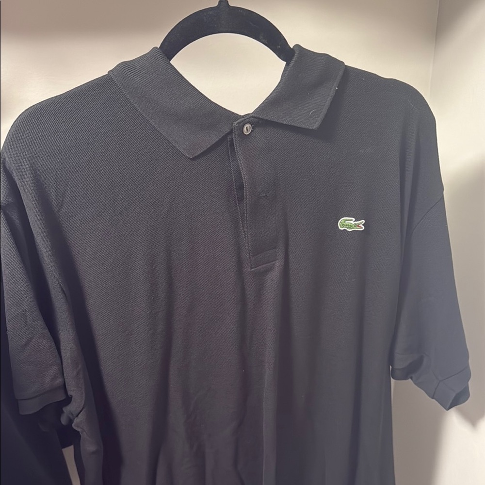 Lacoste Black Polo Shirt Classic Design Short Sleeves